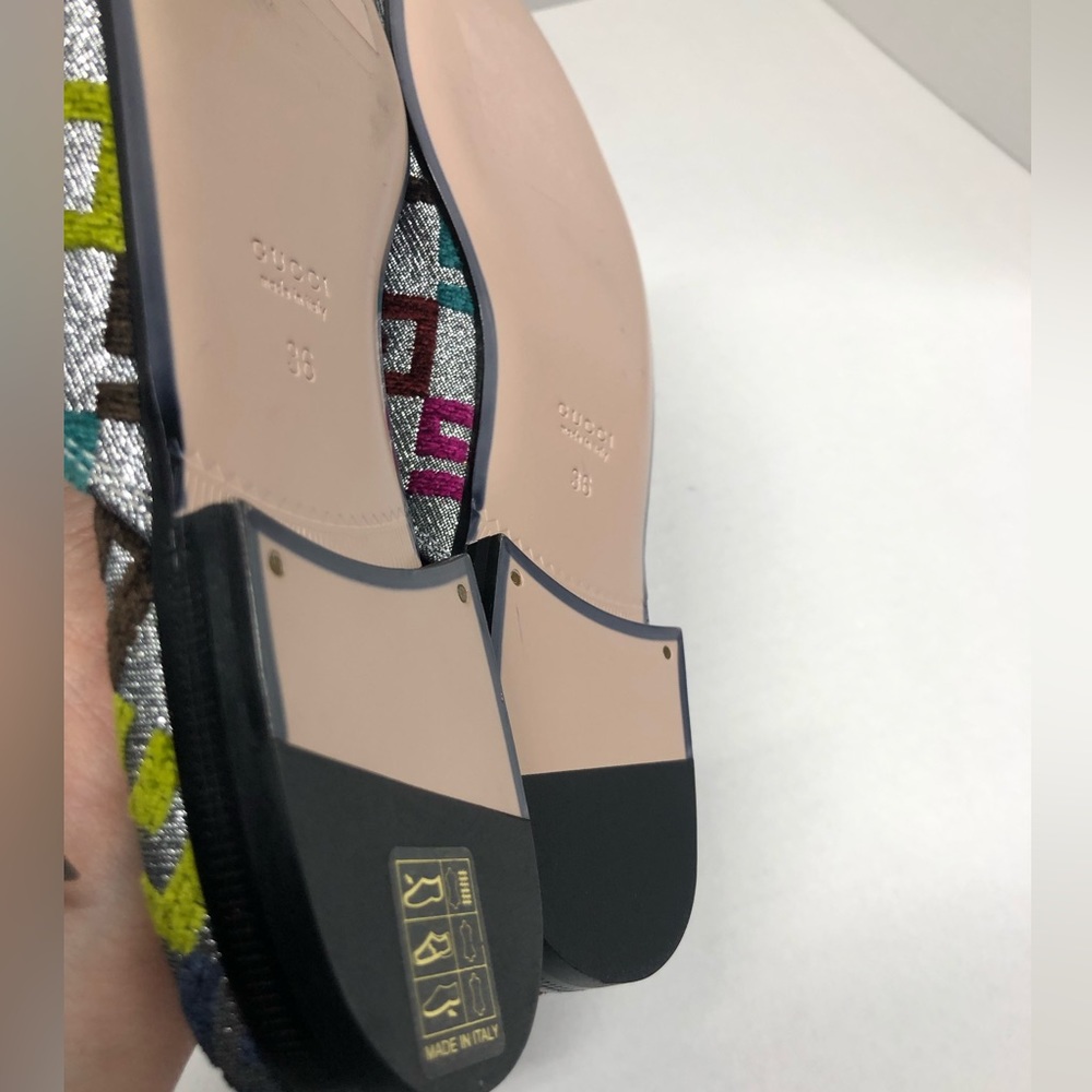Gucci Princetown velvet multicolored monogram mules, NWOT - Picture 7 of 10